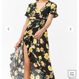 Floral maxi wrap dress